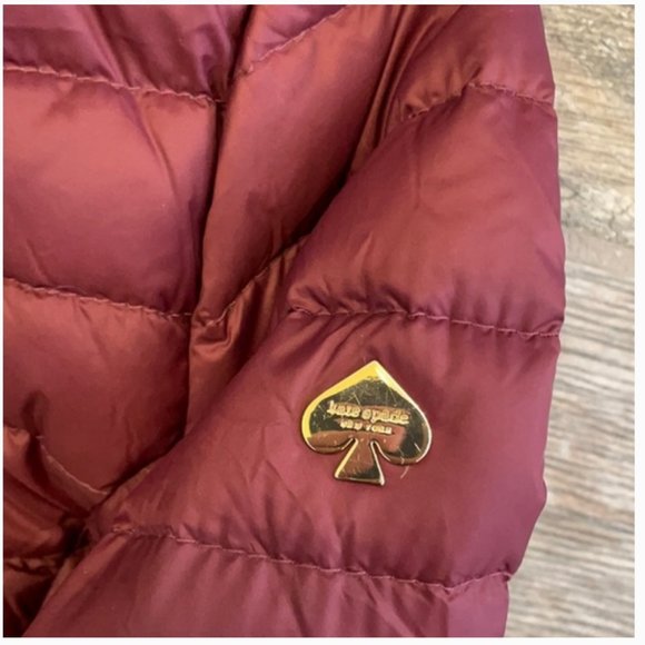 Kate Spade packable down coat jacket deep cherry size Small nwt - Picture 5 of 11